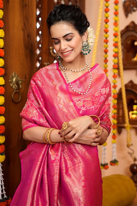 Inspiring Pink Soft Silk Saree With Desuetude Blouse Piece – LajreeDesigner