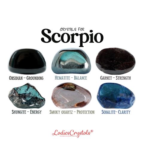 Scorpio Crystals Set, Scorpio Stones, Zodiac Stones, Black Obsidian ...