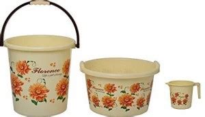Regalo Plastics Bucket, Tub & Mug Set for Bathroom (25 LTR) Plastic Tub ...