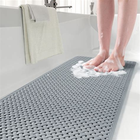 Grey non slip bath mat online