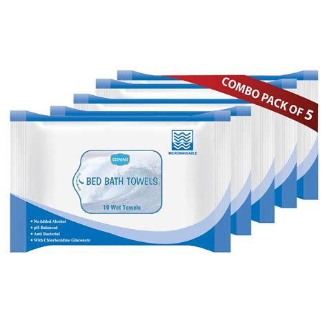 Buy GINNI Hygiene Bed Bath Towel Big Wet Wipes For Adults, Patients ...