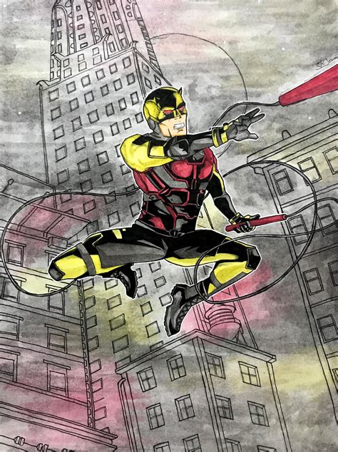 Daredevil (Yellow, Red and Black classic suit) by Roby10000 on DeviantArt