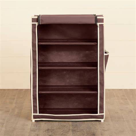 Buy Helios Kenny Fabric Collapsible Four Shelf Shoerack from Home ...