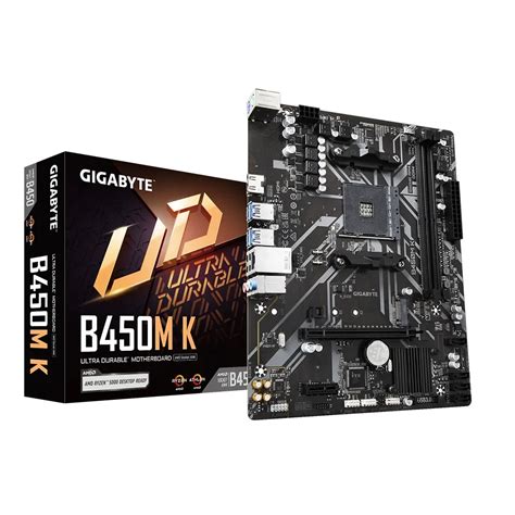 Shop Gigabyte AMD B450M K Ultra Durable Motherboard with GbE LAN and ...