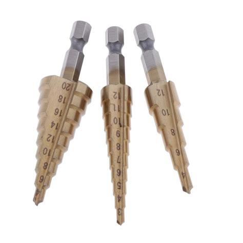 3x HSS Conical Drill Bits Steel Use On Steel Wood ... – Grandado