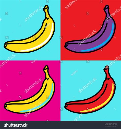Vektor Stok Composition Bananas Style Andy Warhol (Tanpa Royalti ...
