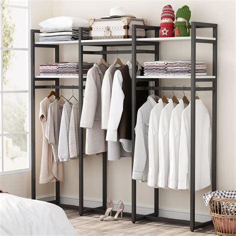 Tribesigns Freestanding Closet Organizer, 75 inch Garment Rack with ...