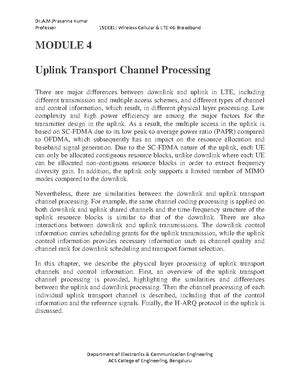 WC & LTE 4G -module 3- 2019 by Prof - Module – 3 Module-3 covered by ...
