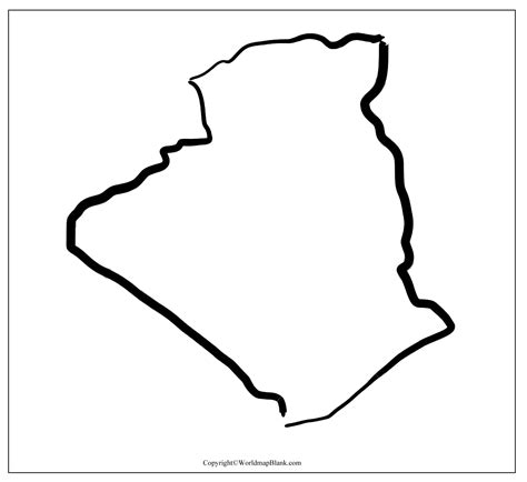 Printable Blank Map of Algeria – Outline, Transparent, PNG Map - Printable World Maps