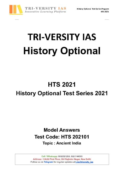 Tri-Versity IAS-History Optional-Test Series 2021-English Medium-Notesindia