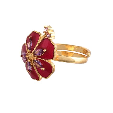 Flower Fantasy Majestic Magenta Ring – VOYLLA