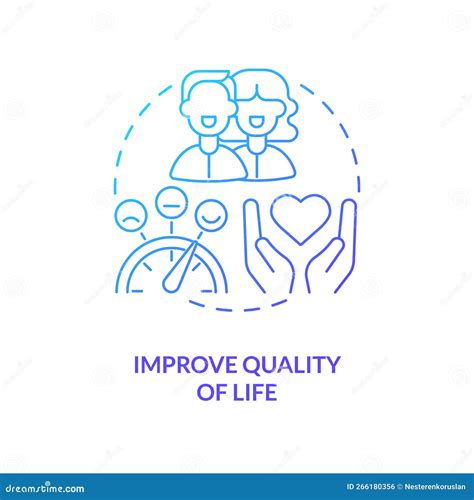 Improve Quality of Life Blue Gradient Concept Icon Stock Vector - Illustration of life, outline ...