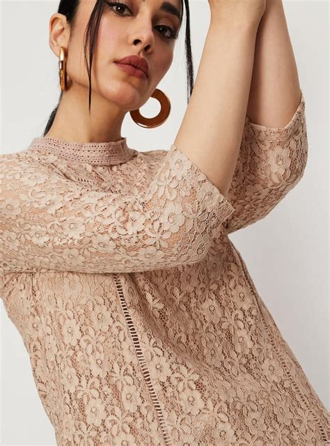 Buy Women Lace Mock Neck Top Online at just Rs. 999.0 - 1000012595844 ...