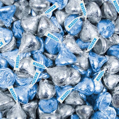 Hershey's Kisses Light Blue & Silver Foil Candy Bulk Candy Sweet 16 ...