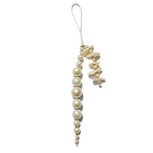 Buy Natural Seashell and Glass Beads Phone Charm Aesthetic Handmade ...