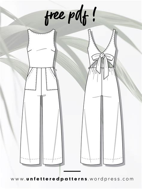 Jumpsuit with wide leg – Free sewing pattern download PDF #UP1020 ...