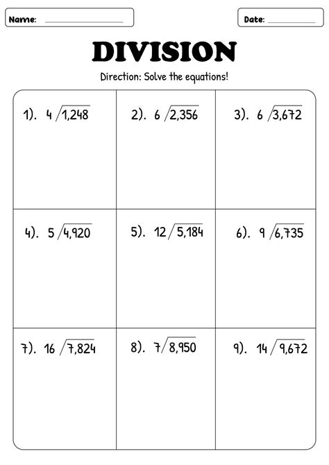 Image result for 4th Grade Division Problems