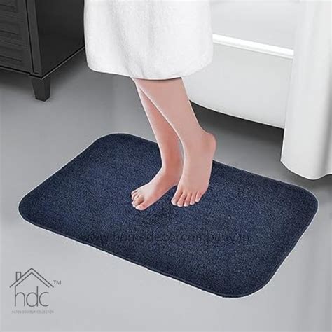 Hdc 40*60, 50*80 CM Anti Slip Microfiber Bath Mat Colour (Navy Blue)