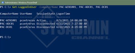 Image result for Get Logged On User PowerShell