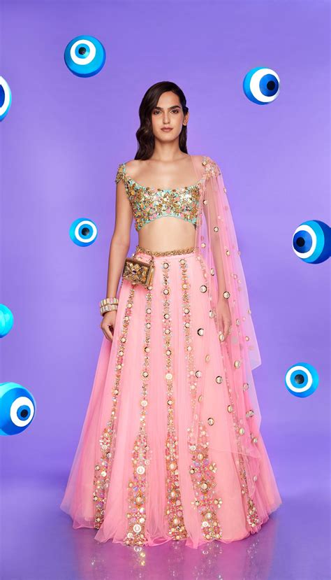 YOU-WHO? - PINK EMBELLISHED LEHENGA SET – Papa Don't Preach