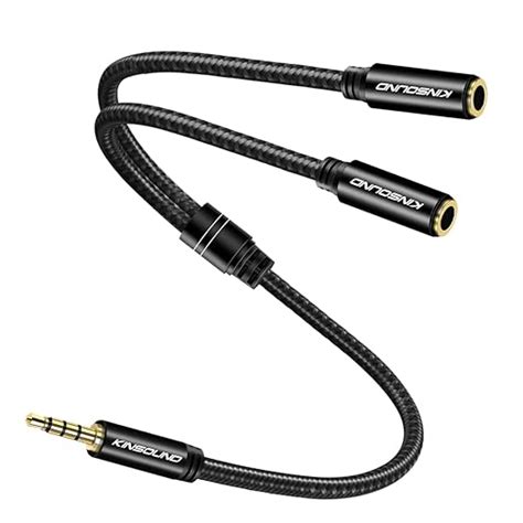 Kinsound Headphone Splitter, 3.5mm TRRS Stereo Adapter Dual Headphone ...
