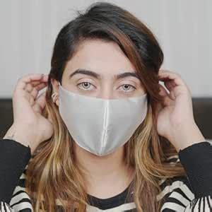 GORDON 100% Mulberry Silk Face Mask with Nose Wire Pure 22 Momme Silk ...