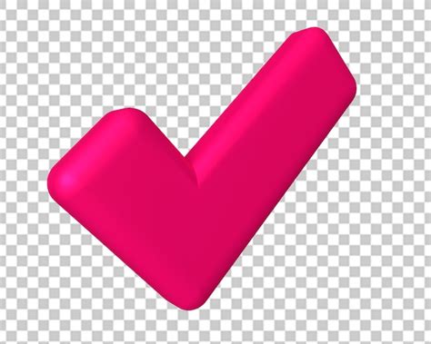 Sim, ícone rosa aprovado, renderização em 3d | PSD Premium