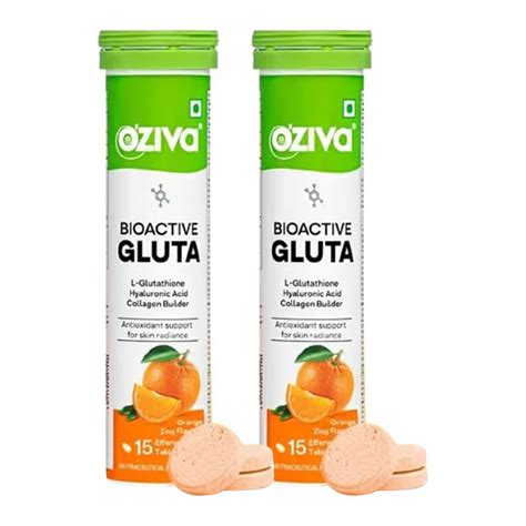 OZiva Bioactive Gluta Fizzy (L-Glutathione), Reduce Cellular Damage on ...