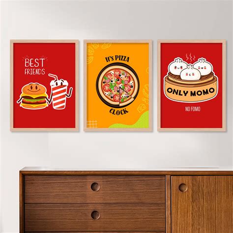 ARTELLY Kitchen Posters for Wall - Dining Quotes Frames - Pizza, Momos ...