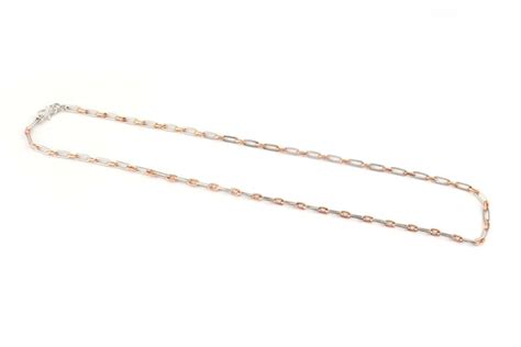 Jewelove™ Chains UniSex Platinum & Rose Gold Chain with Rectangular ...