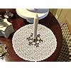 Buy SARAL HOME EASY LIVING White Jute & Cotton Printed Round Table Mat ...