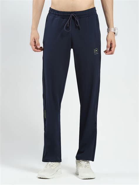 Buy Men Navy Blue Solid Regular Fit Lower Online in India - Monte Carlo