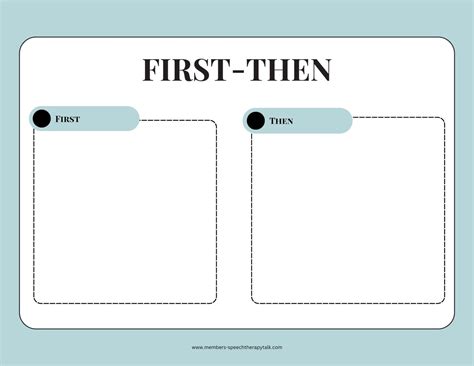 First, Then Chart (large Squares) - Speech Therapy Talk Membership