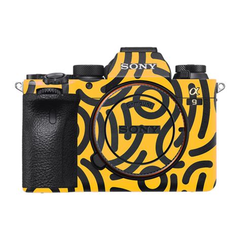 Minimal Yellow Wave Sony A9 Camera Lens Skin