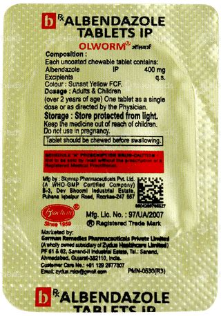 Olworm Chewable Tablet 1: Uses, Side Effects, Price & Substitutes