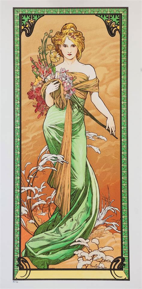 Spring - Four Seasons - Alphonse Mucha - Art Nouveau Print - Large Art ...