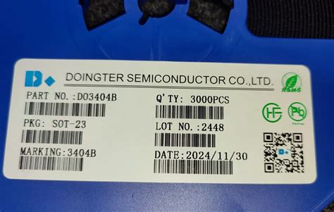 DO3404B SOT23 DOINGTER SMD MOSFET 30V 5.8A N Channel 3404 AO3404 ETA18 ...