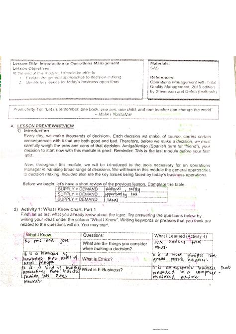 Operation Management Lecture Note 的图像结果