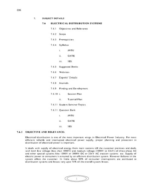 Eds - qsas - SUBJECT DETAILS 7 ELECTRICAL DISTRUBUT ION SYSTEMS 7.6 ...