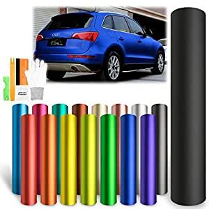 EZAUTOWRAP Free Tool Kit Satin Chrome Blue Car Vinyl Wrap Sticker Decal ...