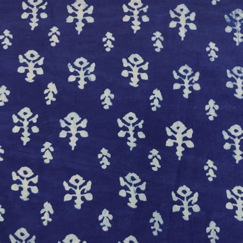Pure Cotton Indigo With Tribal Motifs Hand Block Print Blouse Fabric ...