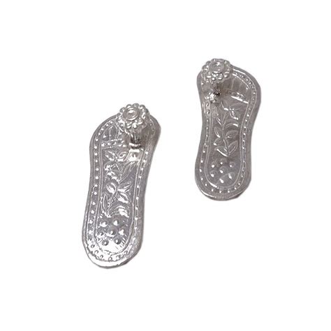 Sahiba Gems Chandi/Silver Maa Durga Ji Charan Paduka (Feet) for Puja ...