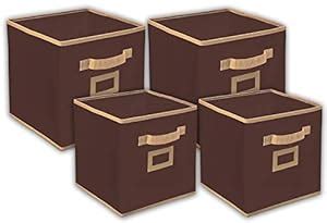 Heart Home Non Woven 4 Pieces Small & Large Foldable Storage Organiser ...