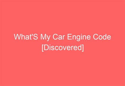 Image result for Where to Find the Engine Code
