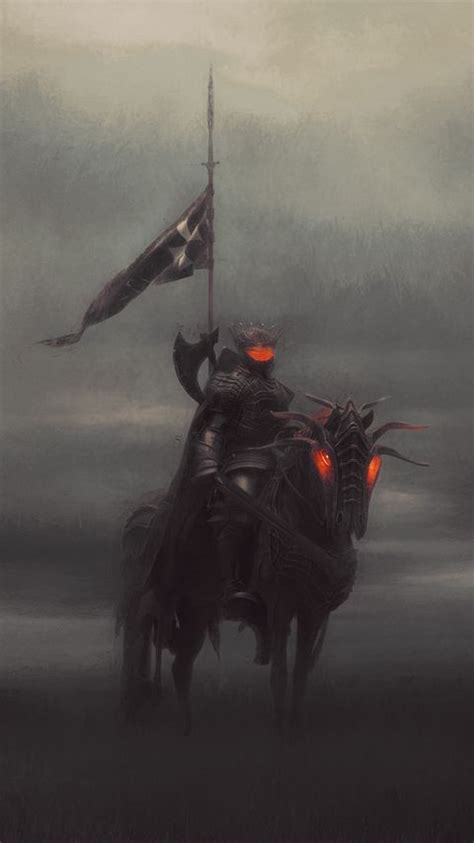 Download wallpaper 480x854 knight, horse, armor, fog, art nokia lumia ...