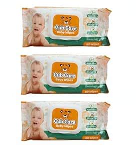 Amazon.in: Buy Cub Care Baby Wipes 80 Wipes(pack of 3) Online at Best ...