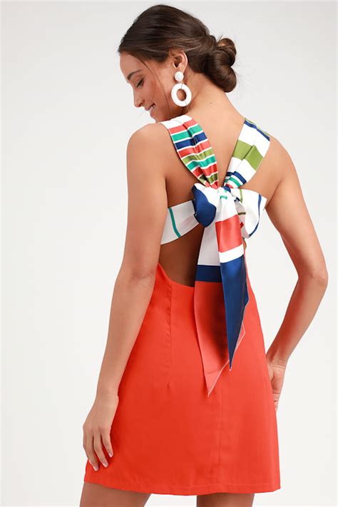 Buy red and orange dress - In stock