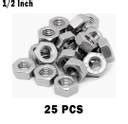 Implemental Nut & Bolt Set GI Hex Nut Industrial Use (12mm Pack of 25 ...