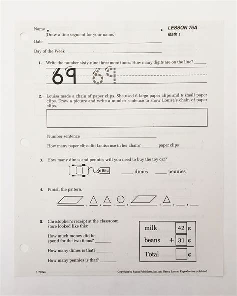 REVIEW: Saxon Math Grade 1 Curriculum - Wildly Anchored // Faith ...