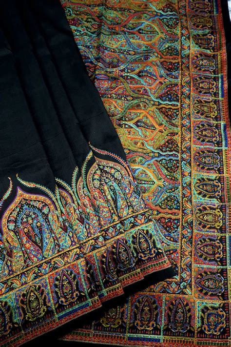 BLACK COLOR PASHMINA SILK SAREE